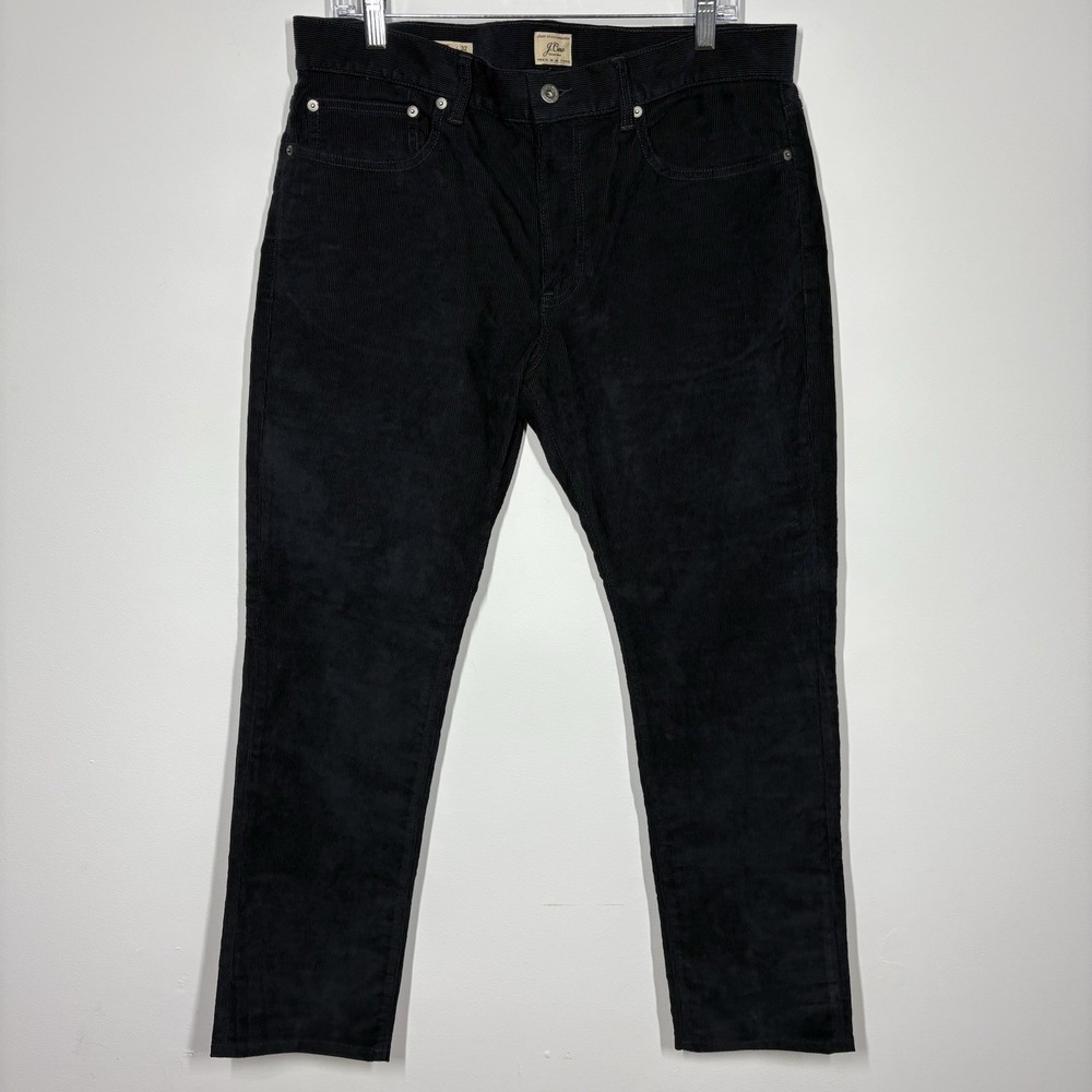 J Crew Mens 484 Slim Straight Corduroy Pants Size 35x30* Navy Stretch Academia